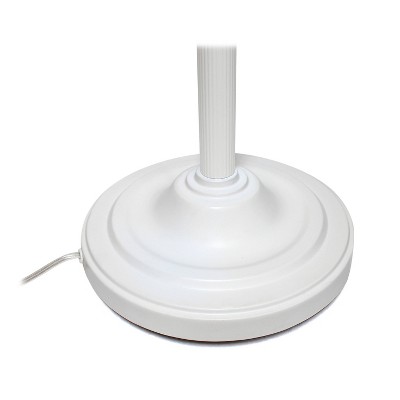 Elegant White Torchiere Floor Lamp with Marble Glass Shade and Reading Light