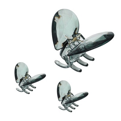 Unique Bargains Women's Elegant Hearts Hair Clips 3.15"x2.52"x2.01" 3 Pcs