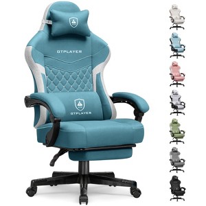 GTPLAYER Gaming Chair with Footrest, Premium Breathable Fabric, Waist Support, Linkage Armrest - 1 of 4