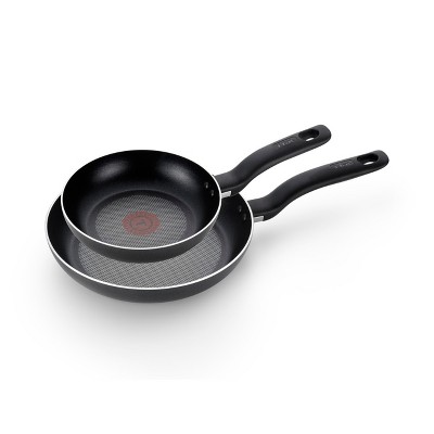 T-fal Initiatives Nonstick Dishwasher Safe Cookware, 8" & 10" Fry Pans, 2pc Set, Black