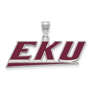 Black Bow Jewelry Sterling Silver Eastern Kentucky Colonels NCAA Large Pendant - 1 of 3