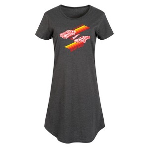 Women's - Hot Wheels - Valentine's You Make My Heart Race Graphic T-shirt Dress - 1 of 4