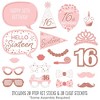 Big Dot of Happiness 16th Pink Rose Gold Birthday - Happy Birthday Party Photo Booth Props Kit - 20 Count - 2 of 4