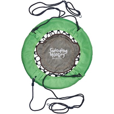 30'' Green Nylon Fabric Disc Swing with Adjustable Rope