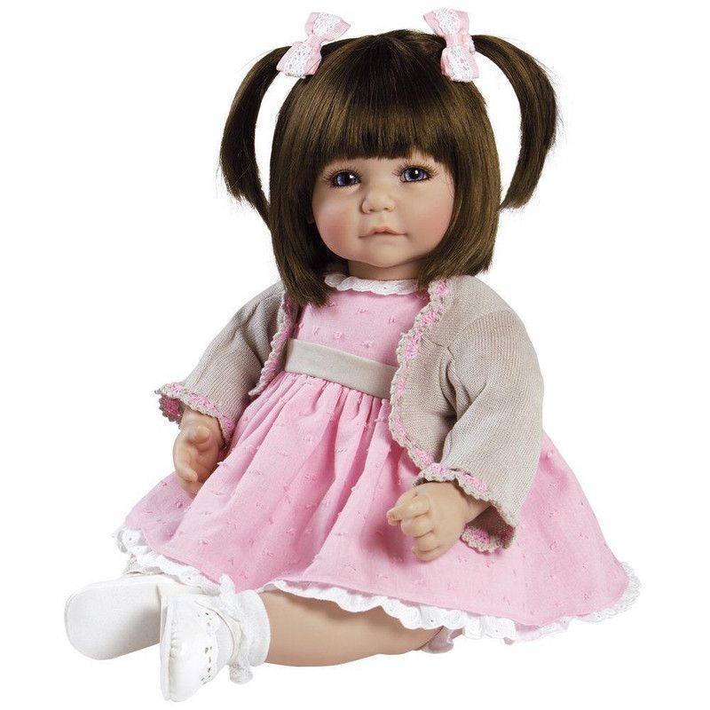 Adora Realistic Baby Doll Sweet Cheeks Toddler Doll - 20 inch, Soft CuddleMe Vinyl, Brown Hair, Blue Eyes, 1 of 9