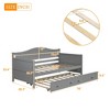 NicBex Twin Wooden Daybed with Trundle Bed,Sofa Bed Frame for Bedroom,Living Room,Apartment,No Box Spring Needed - 3 of 4