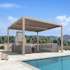 PURPLE LEAF Louvered Pergola Aluminum Outdoor Hardtop Pergola with Adjustable Retractable Louvre Roof for Deck Garden Backyard - 2 of 4
