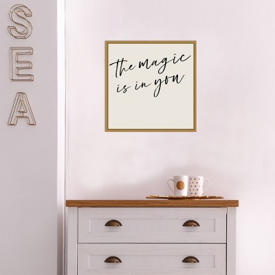 The Magic is in You Black and White Framed Canvas Print
