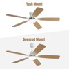 52 Inch Flush Mount & 3 Downrods Ceiling Fans with Lights and Remote Low Profile Ceiling Fan Reversible DC Motor for Bedroom Living Room Patio - 2 of 4
