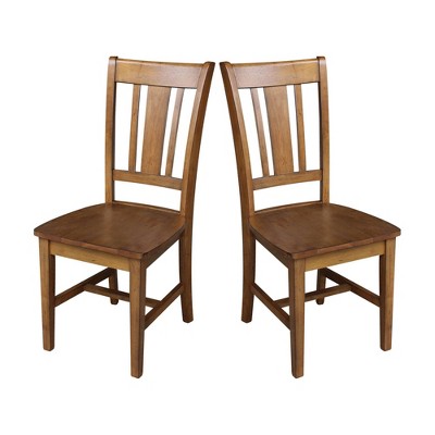 Pecan High Back Solid Wood Dining Chair