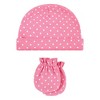 Hudson Baby Infant Girl Cotton Cap and Scratch Mitten Set, Cute-A-Saurus, 0-6 Months - 4 of 4