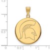 Black Bow Jewelry 14k Yellow Gold Michigan State Spartans NCAA Large Pendant - 2 of 3