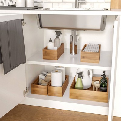 Natural Bamboo Multi-Size Storage Organizer Box Set
