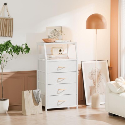 Nightstands with 3, 4, 5 Drawers, Fabric Small Dresser Organizer Vertical Storage Tower for Bedroom, Closet, Hallway