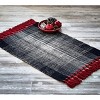 tagltd Tessa Black with Red Tassels Hand Woven Cotton Indoor Rug, 24L x 36W Inches - 2 of 2