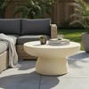 LeisureMod Ruben 27" Round Fiberstone Coffee Table with Powder-Coated Finish Centerpiece for Living Rooms, Patios, or Lounge Spaces - 3 of 4