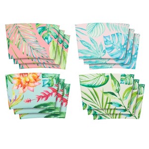 Juvale 12 Pack Tropical Wine Glass Sleeve Protector, Insulated Drink Covers for Luau (4 Designs) - 1 of 4