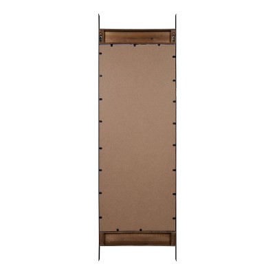 Rustic Brown Full Length Wood and Metal Leaner Mirror
