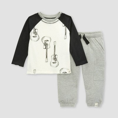 Burt's Bees Baby® Boys' Acoustic Guitar T-Shirt & French Terry Pant Set - 12M