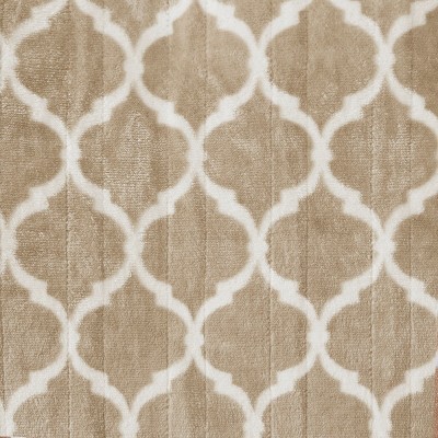 Tan Electric Knitted Reversible Machine Washable Throw Blanket