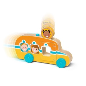 Melissa & Doug GO Tots Wooden Roll & Ride Bus with 3 Disks - 1 of 4