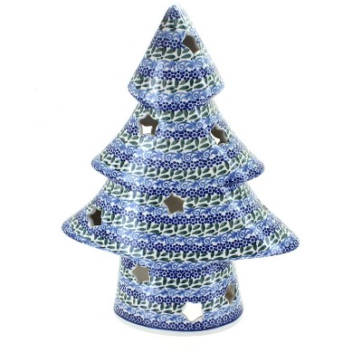 Blue Rose Polish Pottery Sasha Medium Christmas Tree Luminary