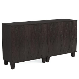 Resenkos Sideboard Buffet, Kitchen Storage Cabinet,55" Sideboard Buffet Storage Credenza Cabinet with Solid Wood Legs,Black - 1 of 3