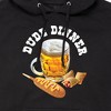 Men's - Instant Message - Dude Dinner Beer Corn Dog Graphic Fleece Pullover Hoodie - 2 of 4