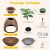 LunaLulinlk Brown artificial plant cat litter box with deodorizing scoop - 2 of 4