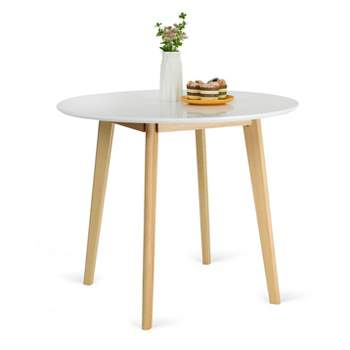 35.5" Norman Round Dining Table With Solid Wood Leg- The Pop Maison