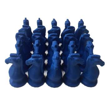 WE Games Blue Knight Chess Erasers - Bulk Pack of 25