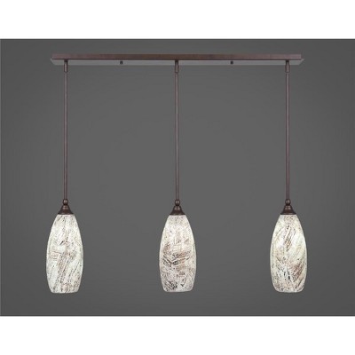 Toltec Lighting Any 3 - Light Chandelier in  Bronze with 5.5" Natural Fusion Shade