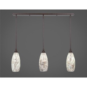 Toltec Lighting Any 3 - Light Chandelier in  Bronze with 5.5" Natural Fusion Shade - 1 of 1