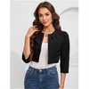 Clearlove Women's 3/4 Sleeve Open Front Knit Cropped Bolero Shrug Cardigan Sweater for Women - 4 of 4