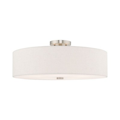 Livex Lighting Meridian 5 - Light Semi-Flush Mount in  Brushed Nickel
