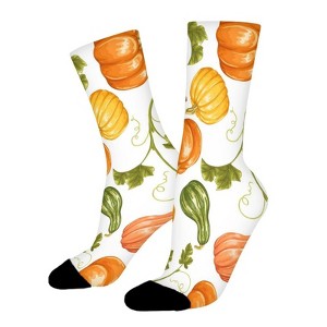 Autumn Pumpkin Women Printed Crew Socks Funny Funky Socks Soft Polyester Novelty Gifts for Artists Men - 1 of 1