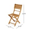 NicBex 2pc/4pc Outdoor Dining Chair,Modern Patio Dining Chairs with Folding Style,Armless Wood Chairs Suitable for Patio,Garden,Gray/White/Brown - 3 of 4