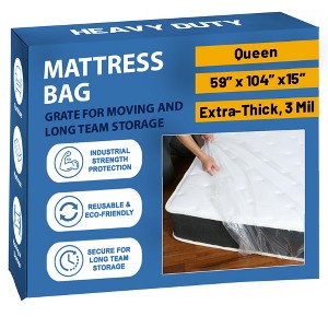 Continental Sleep, Mattress Bag for Moving & Storage, Heavy-Duty Mattress-Protector Cover, Waterproof Mattresses Storage Bags - 1 of 4