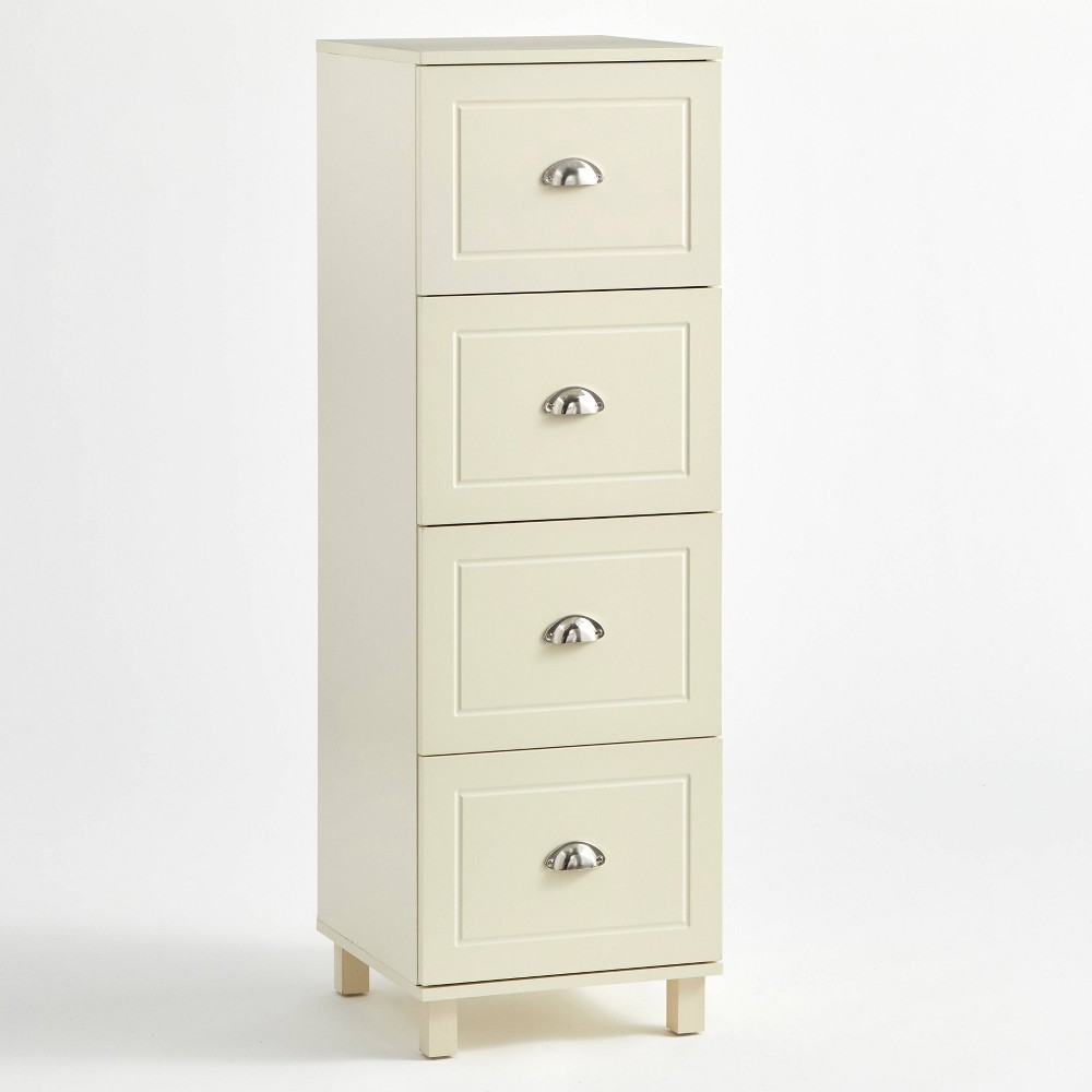 Buylateral 4 Drawer Bradley Filing Cabinet White: Metal Frame, MDF Surface, Vertical Storage, 49" Height