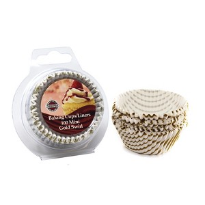 Norpro Muffin Cups with Gold Swirl – 75-Pack Decorative Paper Liners - 1 of 4
