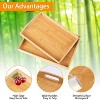 Attop 2 Pack Bamboo Serving Tray with Handles, Portable Bed Tray for Breakfast Dinner, Eating Trays for Living Room,Restaurants - 4 of 4