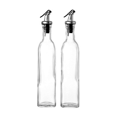 Juvale 2-Pack 17oz 500ml Olive Oil and Vinegar Cruets Glass Dispensers Bottles