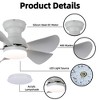 30" White 5-Blade Flush Mount Ceiling Fan with LED Light, Quiet ABS Blades and 6-Speed Remote for Bedroom or Dining Area - 3 of 4