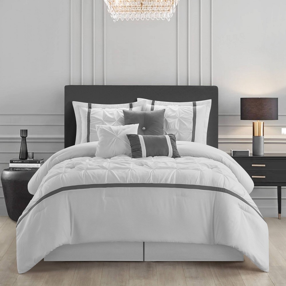 Photos - Bed Linen Nanshing 7pc King Elena Comforter Set White