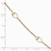 Black Bow Jewelry 14k Yellow Gold Oval Station Link Anklet, 10-11 Inch - 3 of 4