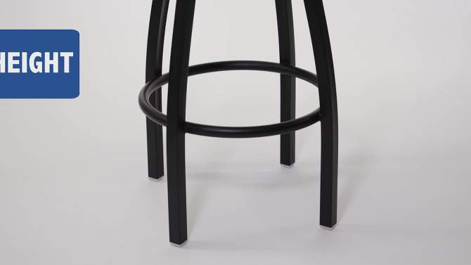 Flash Furniture Black Ladder Back Swivel Metal Barstool, 2 of 13, play video