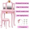Whizmax 2-in-1 Kids Vanity, Wooden Princess Makeup Desk Dressing Table, Pretend Play Vanity Set for Kids - 3 of 4