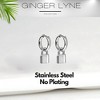Padlock Dangle Hoop Earrings for Women Gold or Silver Stainless Steel Ginger Lyne Collection - 2 of 4