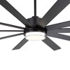 Airsurfer 75" Matte Black Ceiling Fan with 3 Colors LED Light and Remote,6 Speeds Ceiling Fan with 10 Plywood Blades,Memory Function,3 Downrods - 2 of 2
