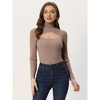 Allegra K Women's Turtleneck Knit Long Sleeve Hollow Out Pullover Top - 3 of 4